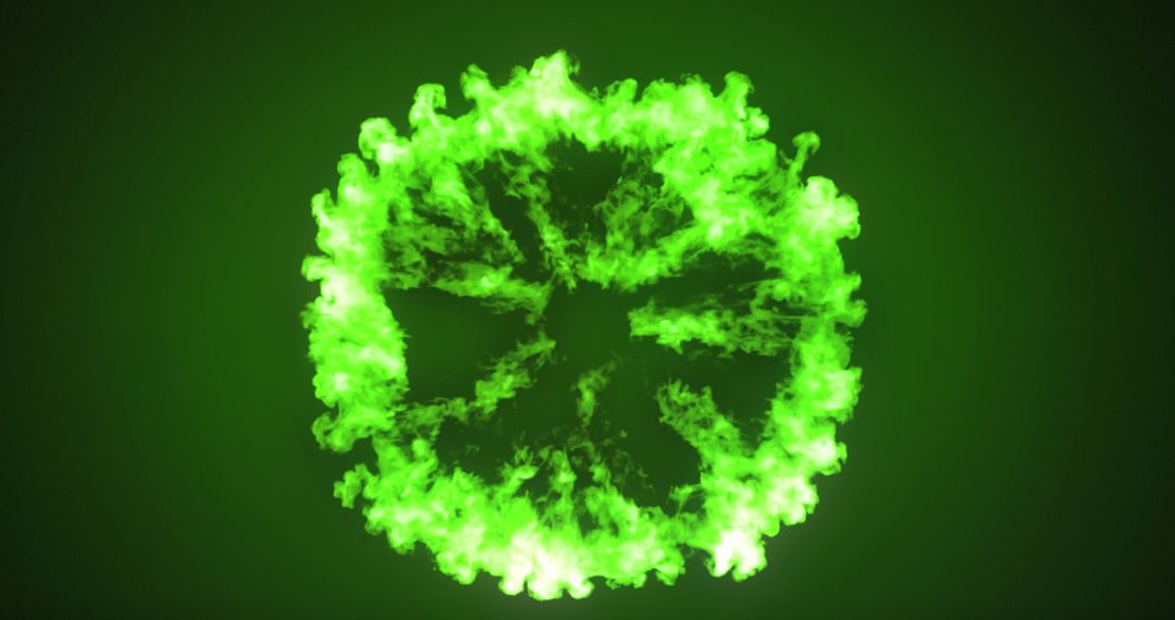 Glowing Green Energy Ring with Dynamic Abstract Pattern