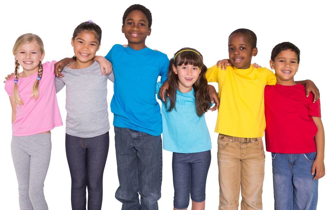 Group of Happy Diverse Children Embracing on Transparent Background - Download Free Stock Images Pikwizard.com