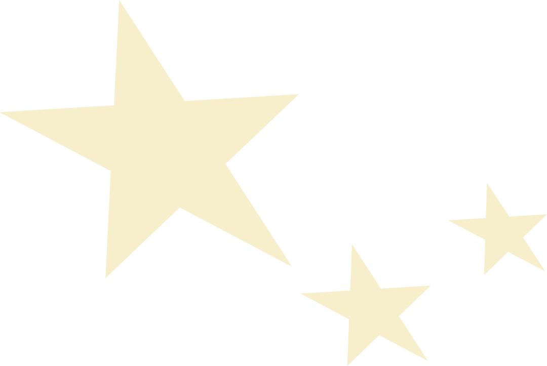 Stylized Pale Yellow Stars on Transparent Background in Flat Design