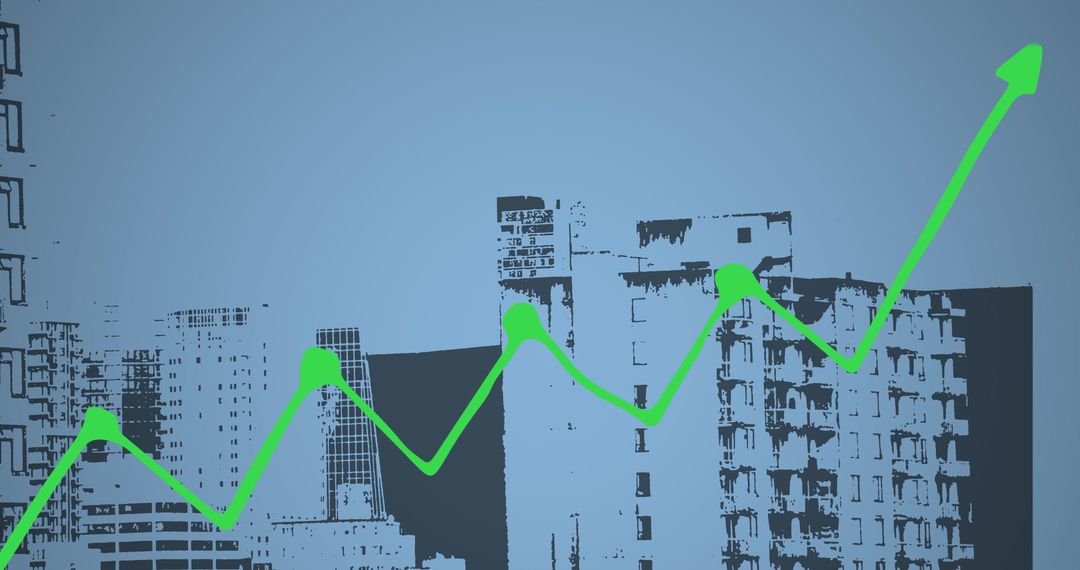 Growing Financial Trends on Urban Skyline Background