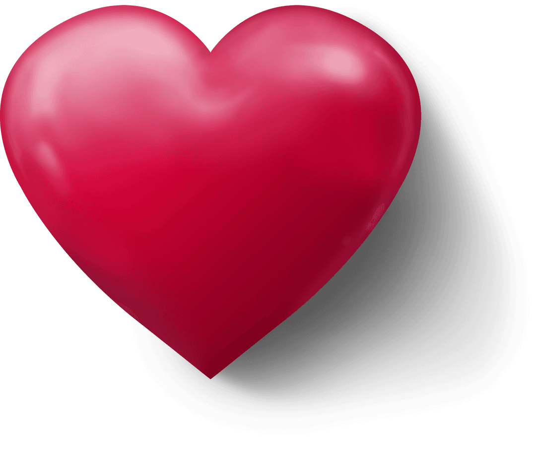 Red Heart on Transparent Background Vector Illustration Design