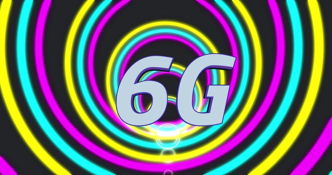 Digitally Generated 6G Text with Retro Futuristic Vibe