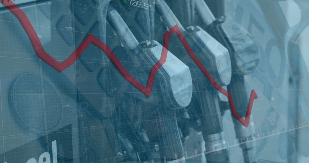Fuel Prices Declining Concept with Graph Overlay