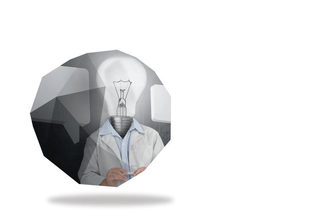 Transparent Thinking Abstract with Human Body Lightbulb Concept