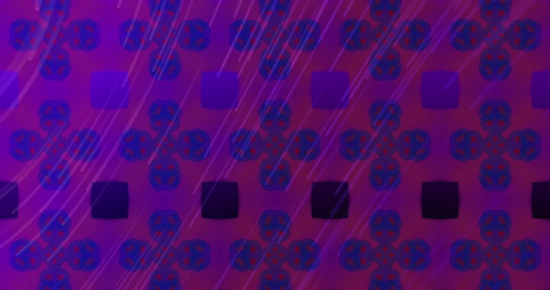 Colorful Light Trails Over Abstract Geometric Shapes