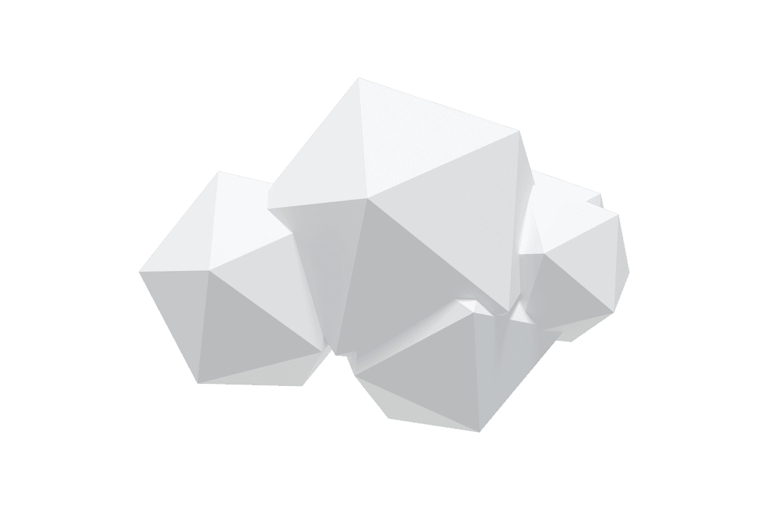 Digital Geometric White Shapes on Transparent Background