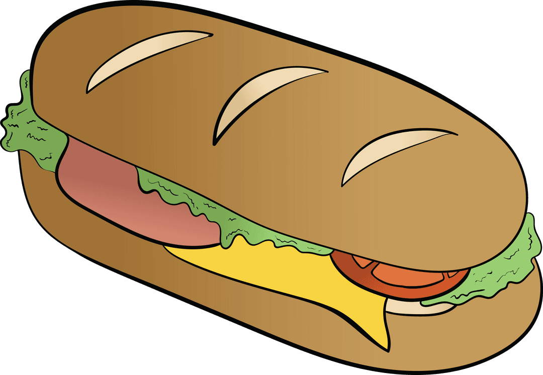Vector Hot Dog on Transparent Background, Fast Food Illustration