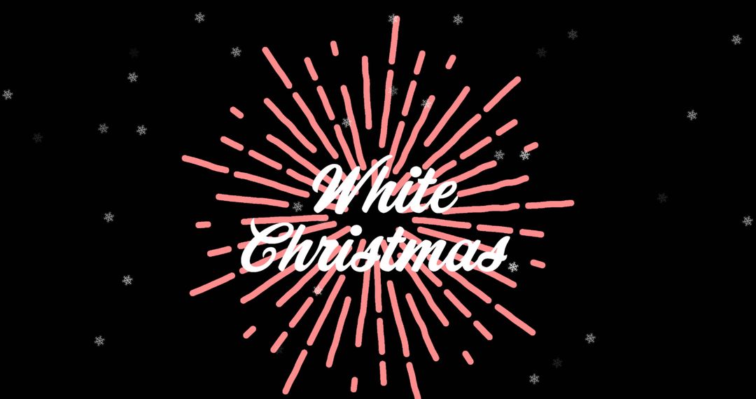 White Christmas Text with Falling Snow Image for Festive Celebrations
