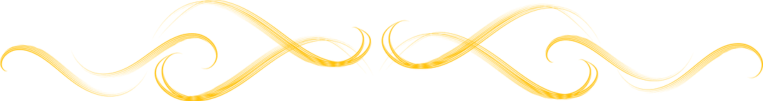 Elegant Yellow Ornamental Flourish on Transparent Background
