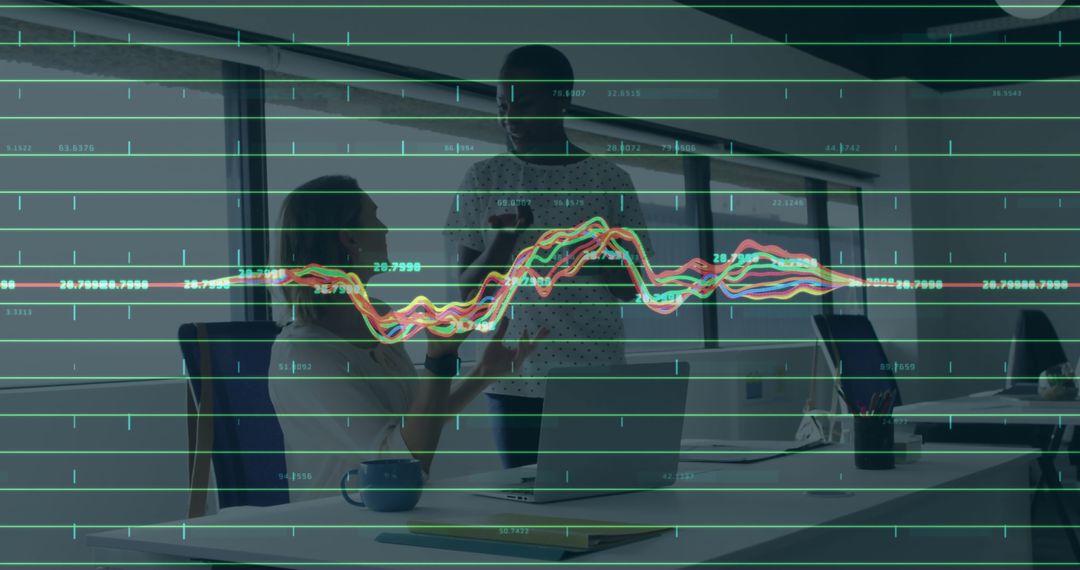 Interactive Financial Analysis Meeting in Modern Office
