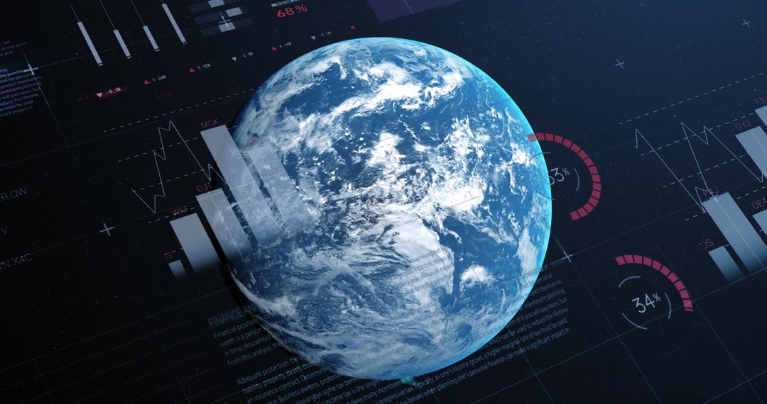 Holographic Earth with Digital Infographic Interface