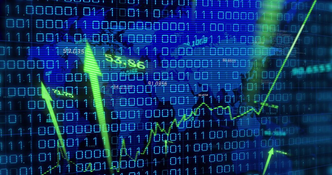Digital Interface with World Map and Binary Code - Free Images, Stock Photos and Pictures on Pikwizard.com