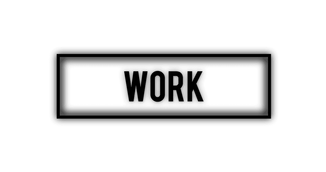 Transparent Vector Illustration of Work Text for Business Designs