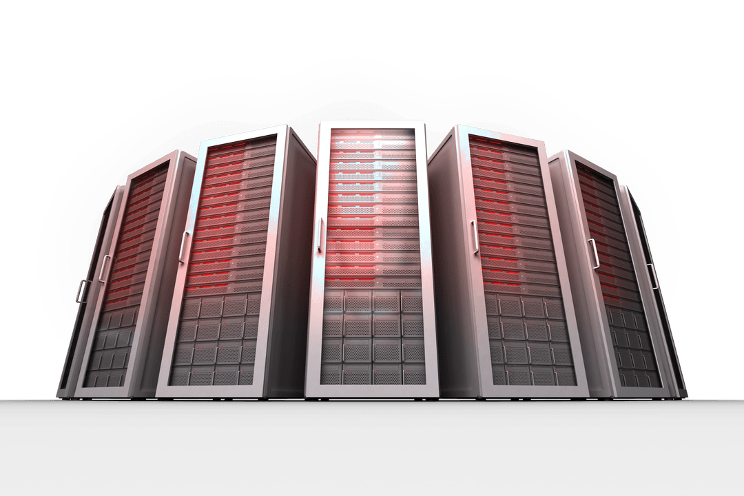 Illustration of Computer Servers on Transparent Background