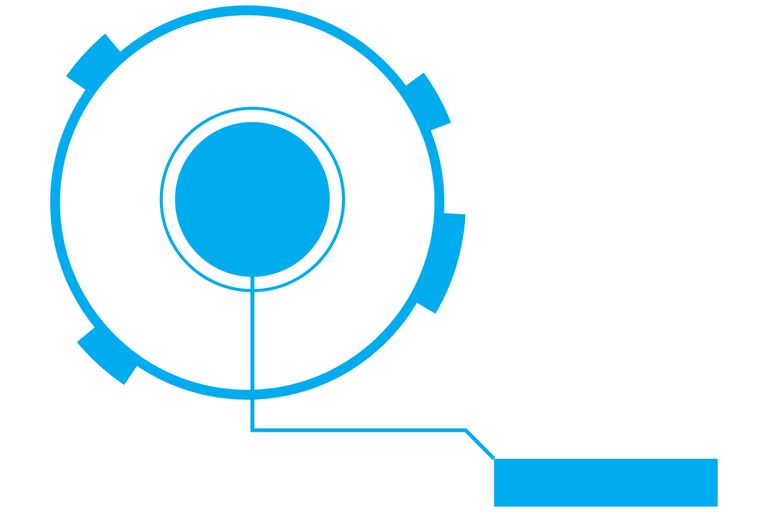 Abstract Blue Mechanical Gear Design on Transparent Background