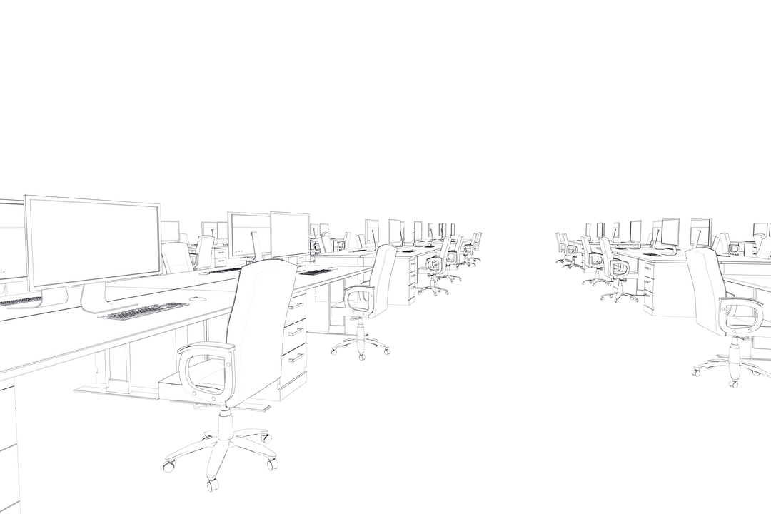 Transparent Vast Open Office Space Outline in Black and White - Download Free Stock Images Pikwizard.com