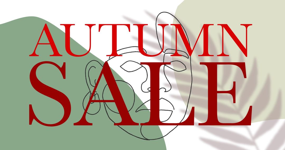 Elegant Autumn Sale Promotion with Artistic Line Art Background