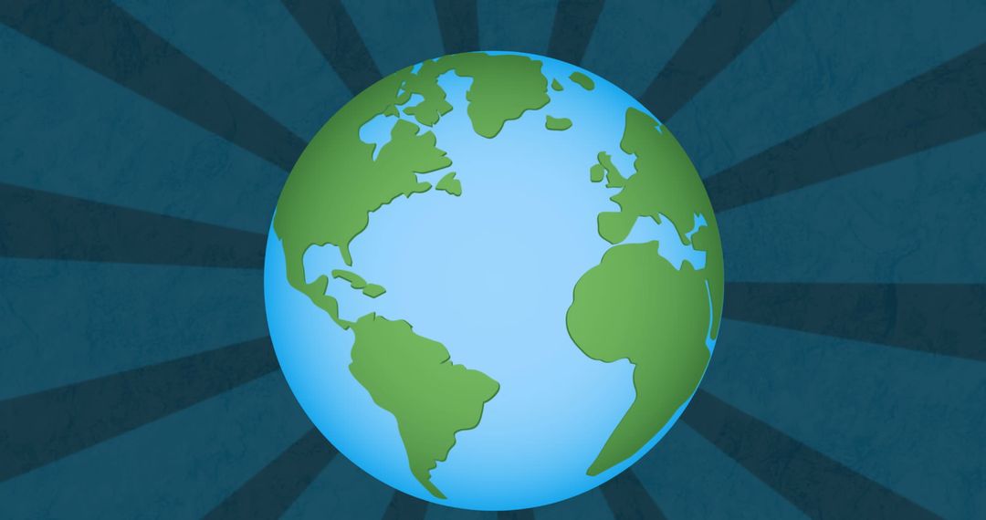 Animated Earth with Ecological Theme on Dark Radiant Background