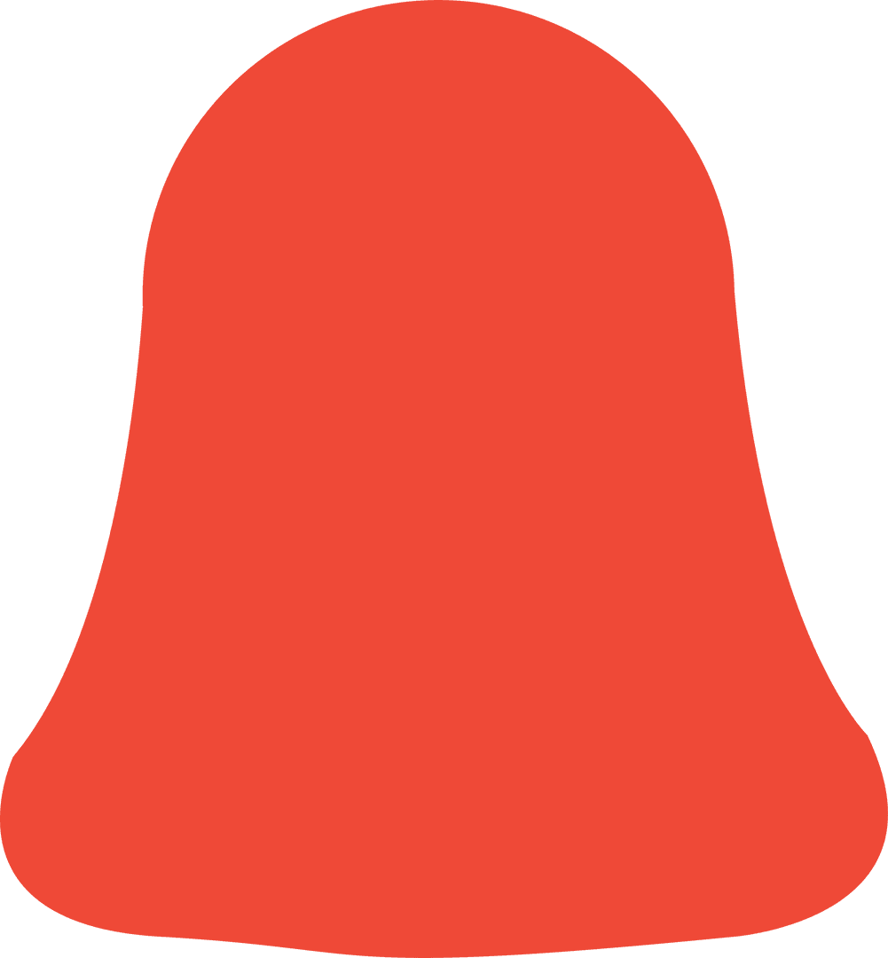 Abstract Red Bell Shape on Transparent Background Vector