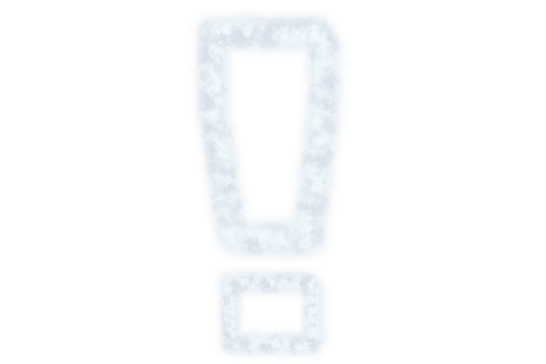 Cloud Exclamation Mark Symbol on Transparent Background