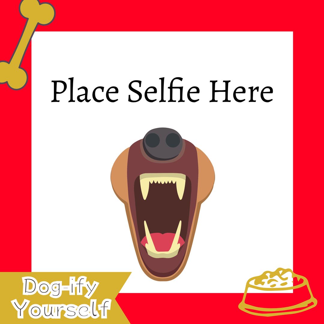 Humorous Dog Selfie Template with Fun Elements