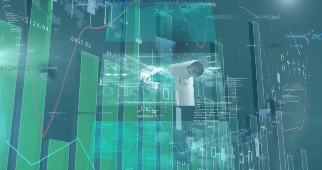 CCTV and Financial Data Overlaid on Cityscape Fusion