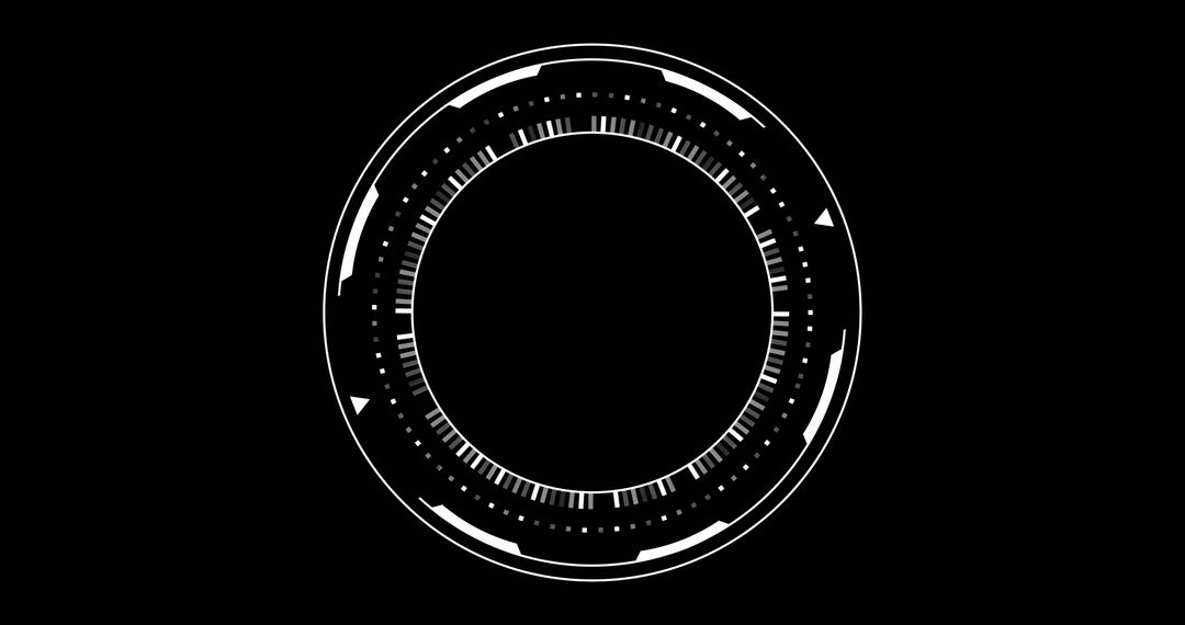 Futuristic Circular Interface on Black Background