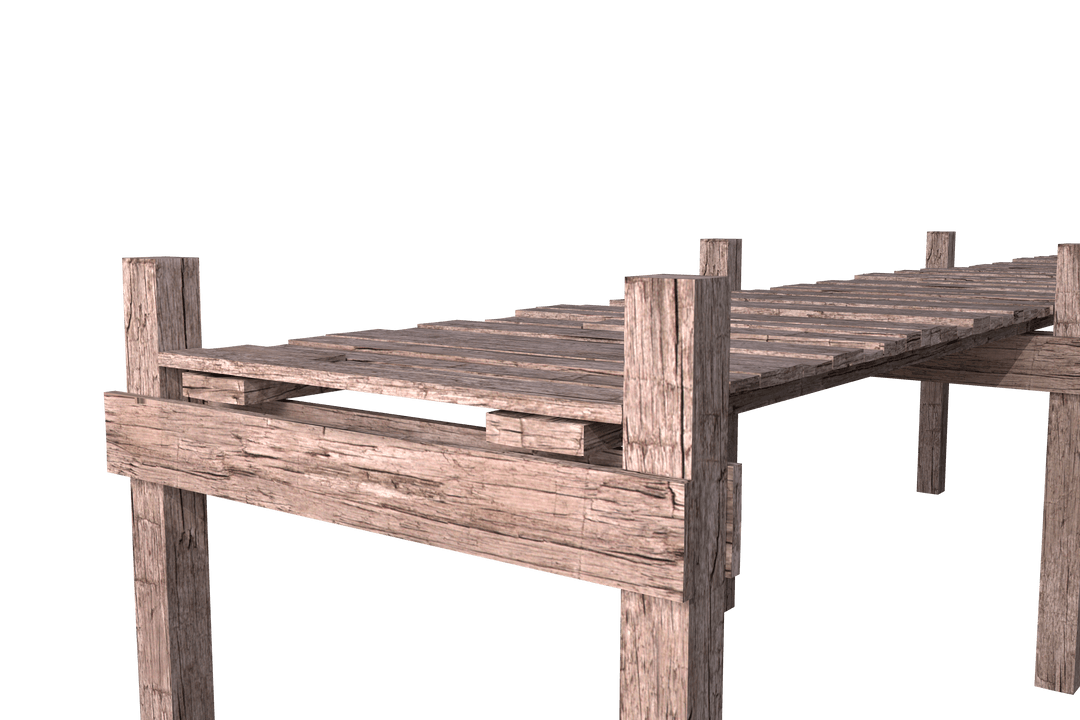 Transparent Structure of Rustic Wooden Jetty