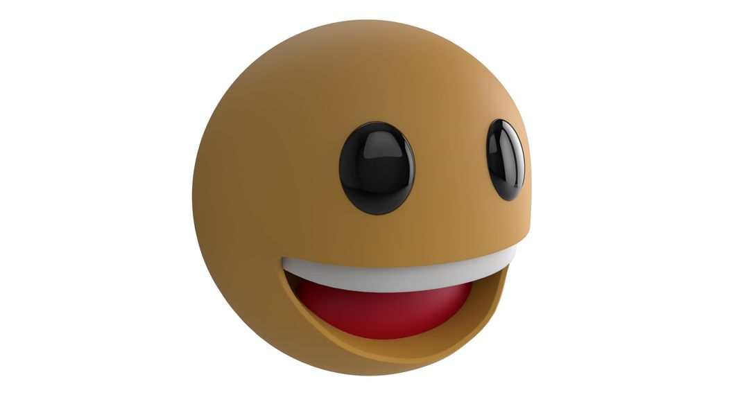 Smiling 3D Emoji Icon on White Background