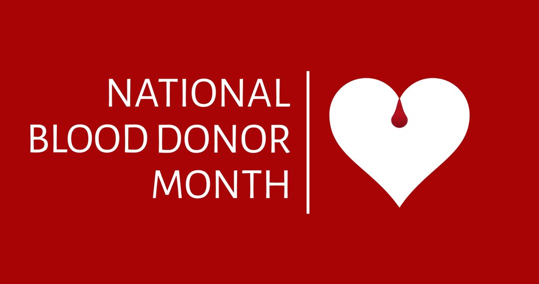 National Blood Donor Month Awareness Campaign with Heart and Drop Logo - Free Images, Stock Photos and Pictures on Pikwizard.com