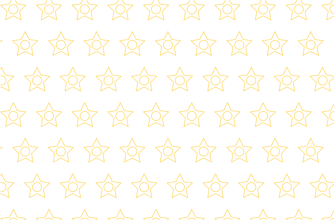 Seamless Yellow Five-Pointed Stars Pattern Transparent Background