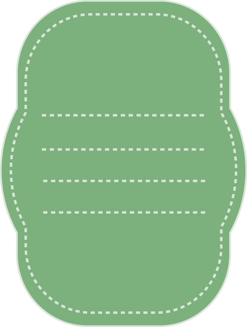 Green Tag with Dotted Lines on Transparent Background