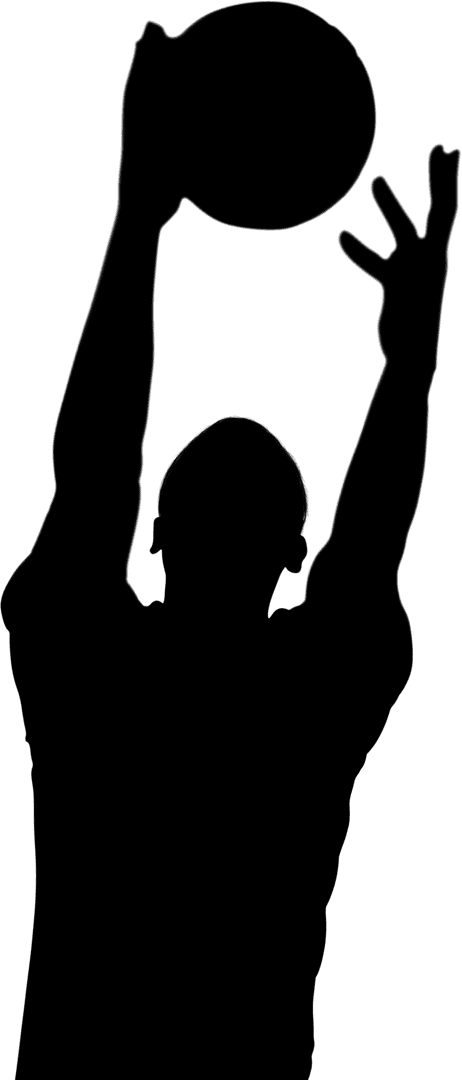 Man Silhouette Engaged in Active Pose with Transparent Background