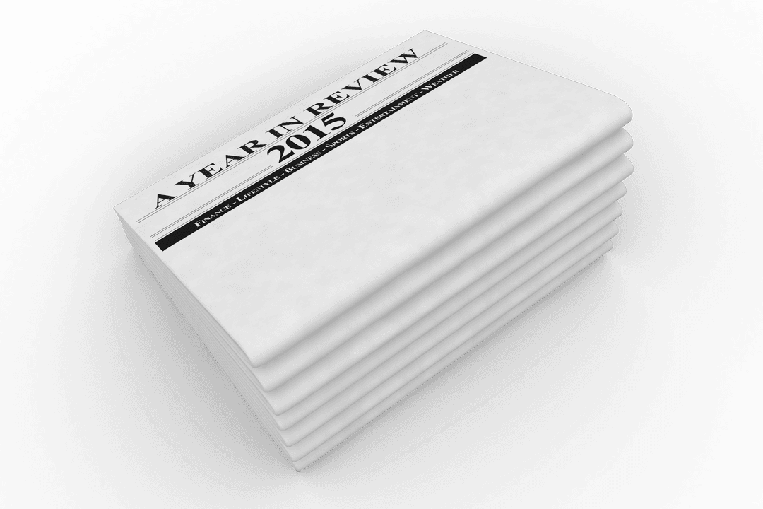 Mockup of 2015 Year in Review Cards on Transparent Backdrop