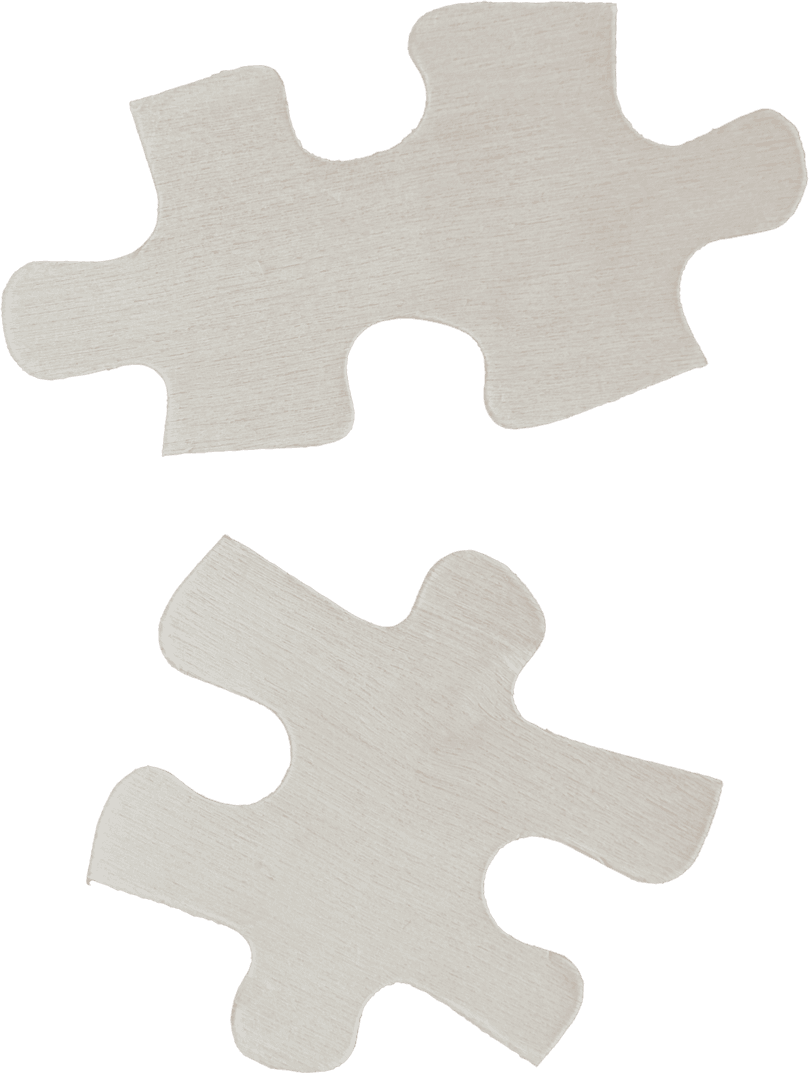 Transparent White Puzzle Pieces on Clear Background