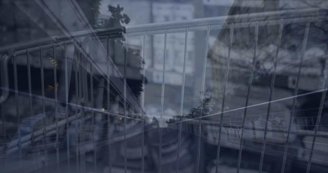 Abstract Urban Landscape with Layered Architectural Elements