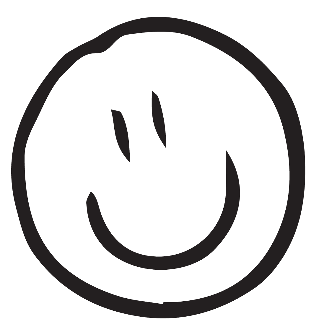 Simple Transparent Smiley Face Doodle Black Outline