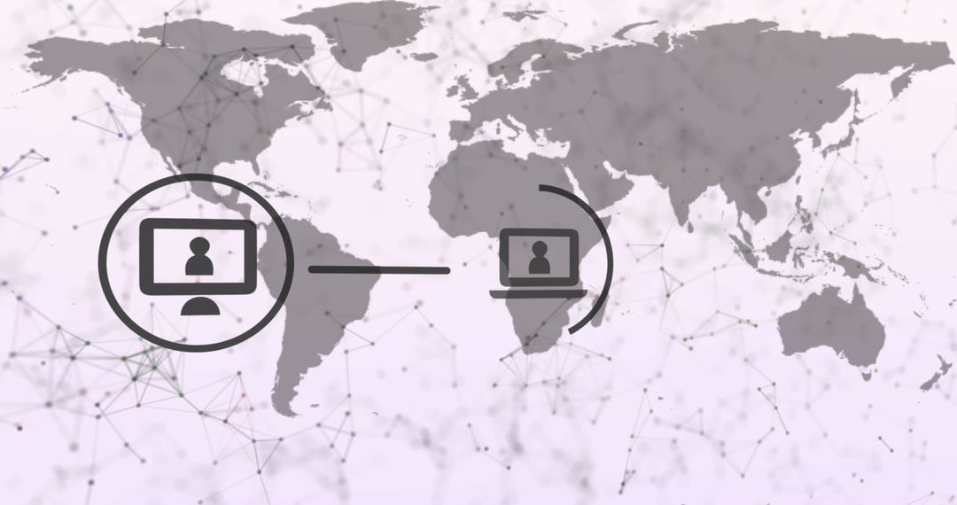 Global Network Connections Over World Map Representation