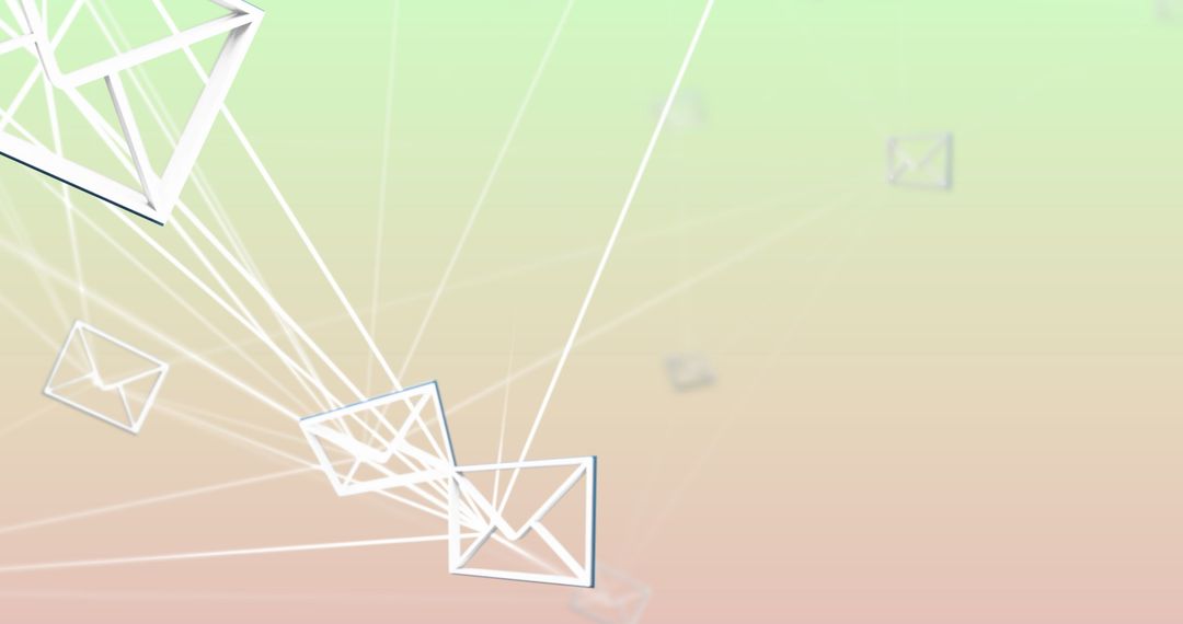 Digital Envelope Icons with Global Network Connections