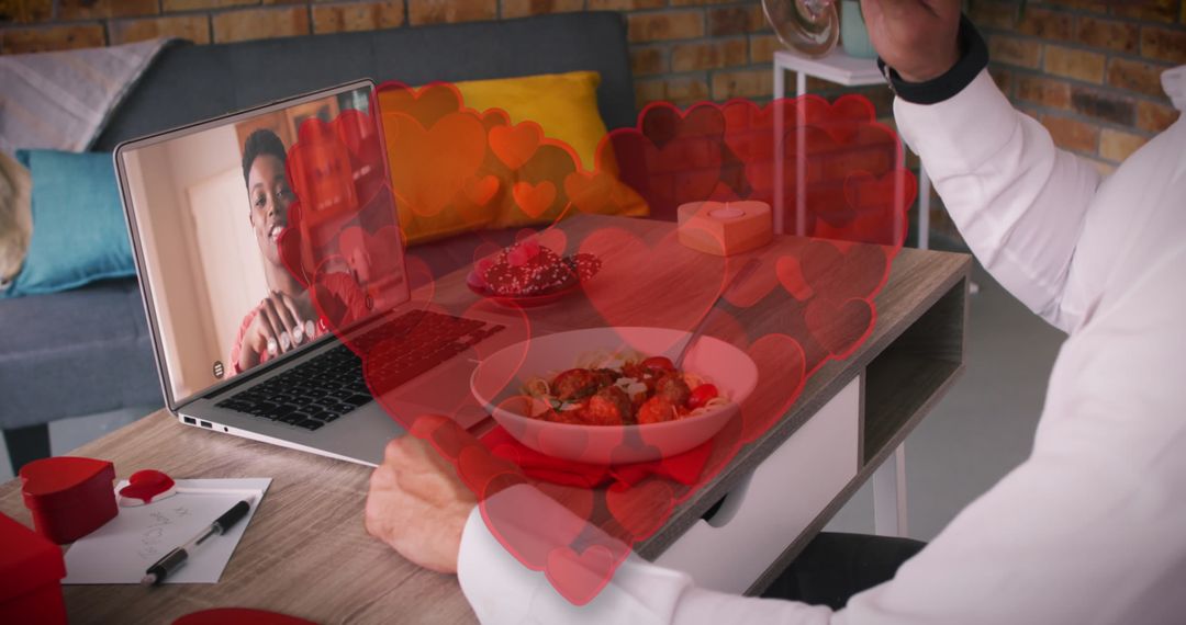 Virtual Valentine Date with Long-Distance Couple Sharing Special Moments