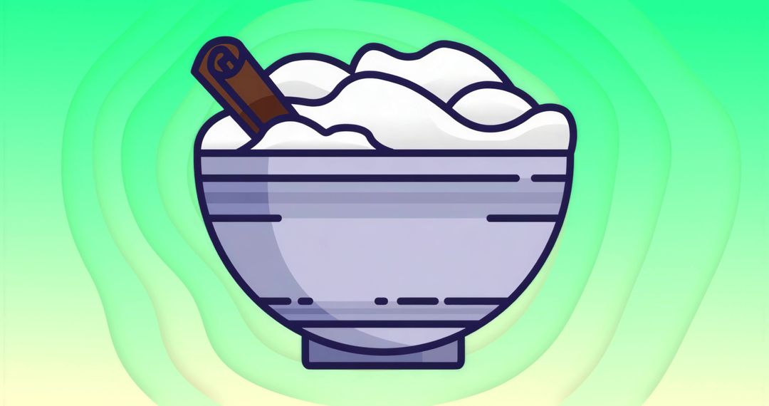 Minimalist Dessert Bowl in Pastel Artistic Illustration