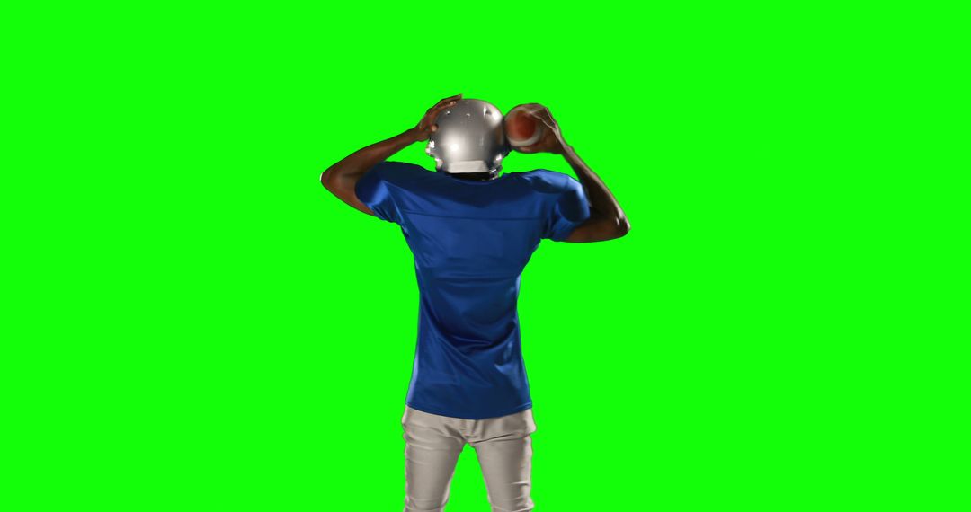 Football Quarterback from Rear on Green Screen Background - Free Images, Stock Photos and Pictures on Pikwizard.com