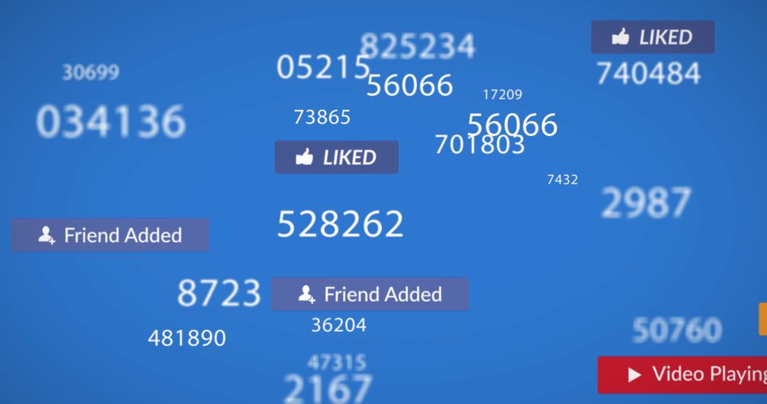 Dynamic Social Media Engagement Metrics on Blue Background