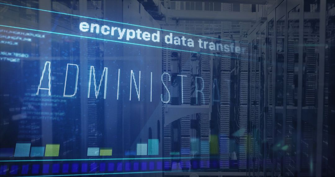 Data Center Server Racks with Encrypted Data Transfer Display