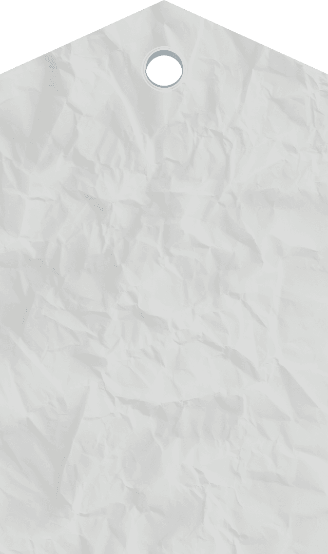 Crumpled Transparent Blank Paper Tag Hanging