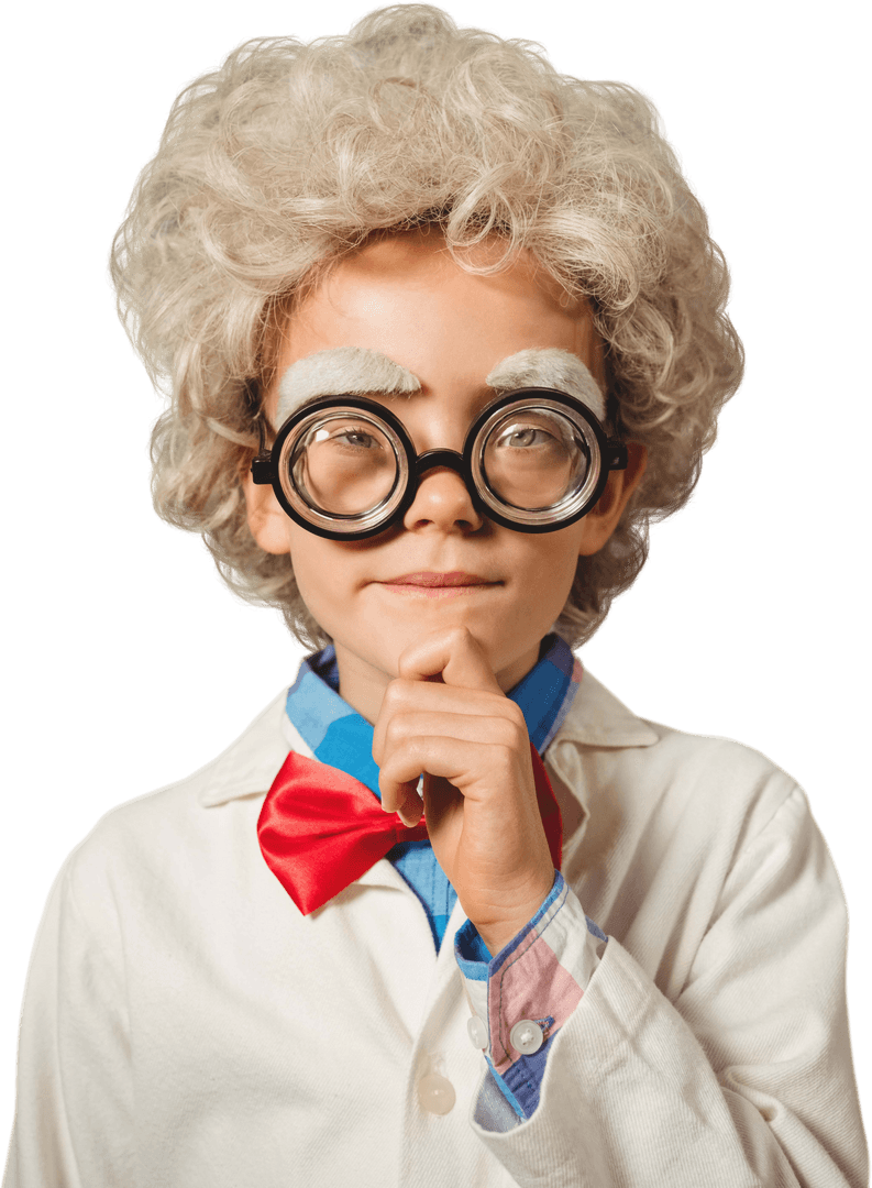 Young Scientist Look with Transparent Background