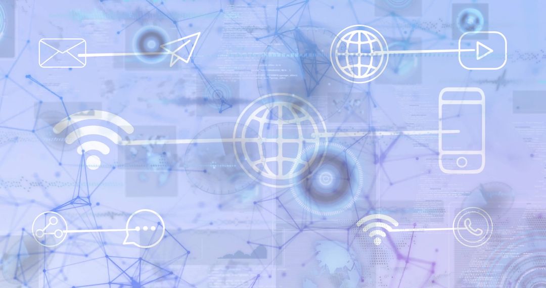 Futuristic Digital Network With Technology Symbols