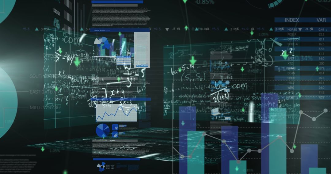 Data Analysis Financial Charts Global Tech Network Graphics