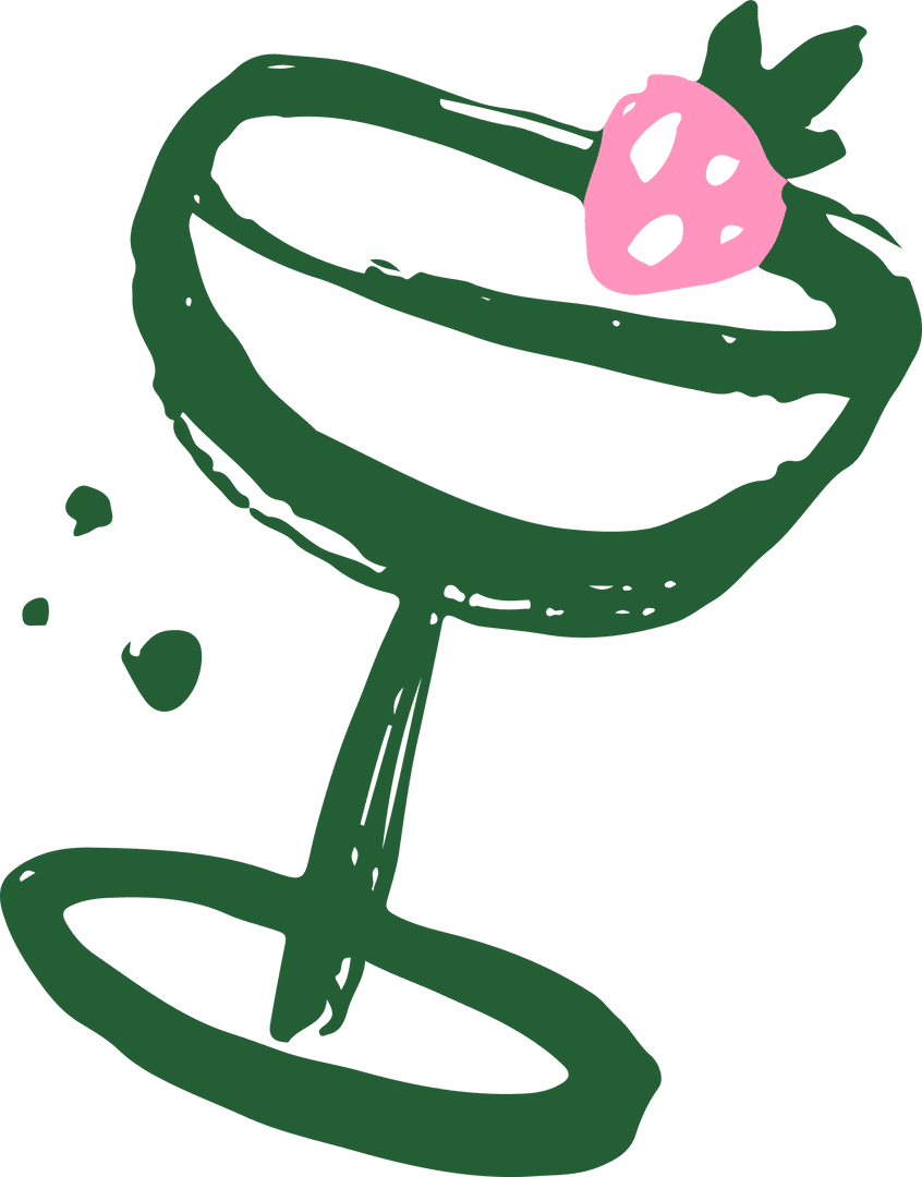 Transparent Flat Cocktail Glass with Strawberry Icon