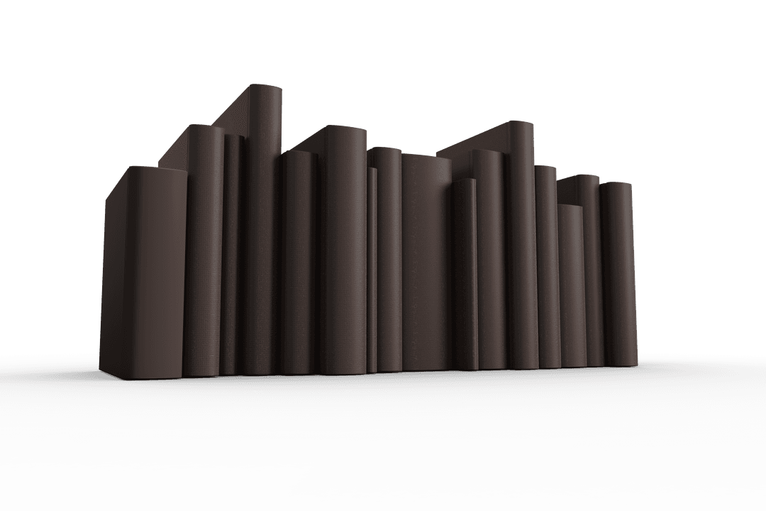 Row of Brown Books on Transparent Background Clarifying Reading Habits